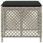 Garden stools and cushions 4 pcs light gray PE rattan 41x41x36cm by , Outdoor ottomans - Ref: Foro24-365053, Price: 101,79 €,...