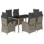 Set comedor jardín 7 pzas y cojines ratán sintético gris de , Conjuntos de jardín - Ref: Foro24-3213080, Precio: 974,97 €, De...