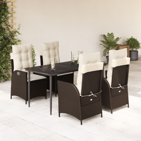 Garten-Essgruppe, 5-teilig, mit braunen Kunststoff-Rattan-Kissen. von , Gartensets - Ref: Foro24-3213198, Preis: 611,07 €, Ra...