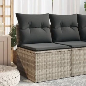 Garden sofa without armrests with light gray PE rattan cushions by , Outdoor sofas - Ref: Foro24-366174, Price: 64,30 €, Disc...