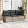 Garden sofa without armrests with light gray PE rattan cushions by , Outdoor sofas - Ref: Foro24-366174, Price: 56,46 €, Disc...