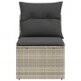 Garden sofa without armrests with light gray PE rattan cushions by , Outdoor sofas - Ref: Foro24-366174, Price: 56,46 €, Disc...