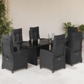 7-piece garden dining set with black synthetic rattan cushions by , Garden sets - Ref: Foro24-3212920, Price: 931,39 €, Disco...