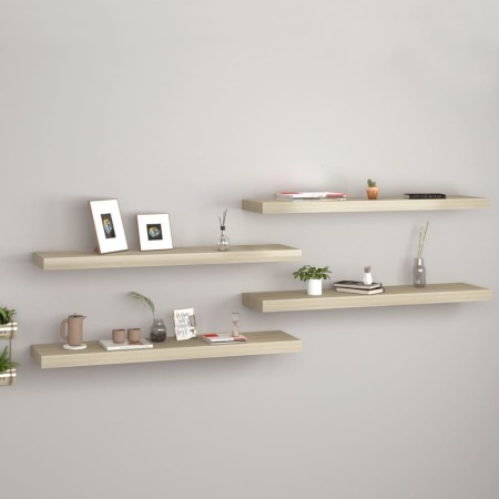 Schwebende Wandregale 4 Stück MDF-Eiche 90x23,5x3,8 cm von vidaXL, Regale und Regale - Ref: Foro24-323882, Preis: 84,86 €, Ra...