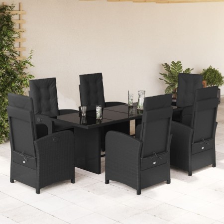 Garten-Essgruppe 7-teilig mit schwarzen Polstern aus synthetischem Rattan von , Gartensets - Ref: Foro24-3212251, Preis: 795,...