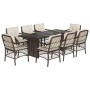 Garden dining set 9 pieces and brown synthetic rattan cushions by , Garden sets - Ref: Foro24-3212059, Price: 910,82 €, Disco...