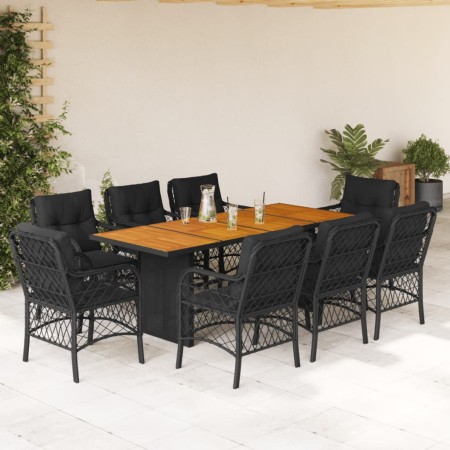 9-piece garden dining set with black synthetic rattan cushions by , Garden sets - Ref: Foro24-3212073, Price: 812,99 €, Disco...