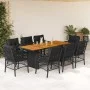 9-piece garden dining set with black synthetic rattan cushions by , Garden sets - Ref: Foro24-3212073, Price: 927,33 €, Disco...