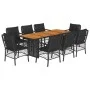 9-piece garden dining set with black synthetic rattan cushions by , Garden sets - Ref: Foro24-3212073, Price: 927,33 €, Disco...