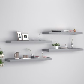 Schwebende Wandregale 4 Stück MDF grau 80x23,5x3,8 cm von vidaXL, Regale und Regale - Ref: Foro24-323858, Preis: 59,57 €, Rab...