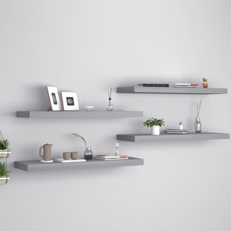 Schwebende Wandregale 4 Stück MDF grau 80x23,5x3,8 cm von vidaXL, Regale und Regale - Ref: Foro24-323858, Preis: 59,57 €, Rab...