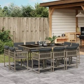 11-piece garden dining set with gray synthetic rattan cushions by , Garden sets - Ref: Foro24-3211568, Price: 630,26 €, Disco...