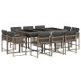 Set de comedor de jardín 11 pzas y cojines ratán sintético gris de , Conjuntos de jardín - Ref: Foro24-3211568, Precio: 553,1...