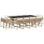Garten-Essgruppe mit 13-teiligen Kissen aus synthetischem Rattan in Beige. von , Gartensets - Ref: Foro24-3211582, Preis: 849...