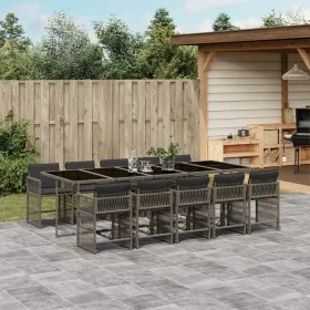 11-piece garden dining set with gray synthetic rattan cushions by , Garden sets - Ref: Foro24-3211652, Price: 823,57 €, Disco...