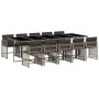 11-piece garden dining set with gray synthetic rattan cushions by , Garden sets - Ref: Foro24-3211652, Price: 713,75 €, Disco...