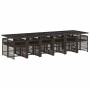 Set muebles de jardín 13 pzas y cojines ratán sintético marrón