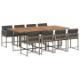 Garten-Essgruppe, 9-teilig, mit grauen Polstern aus synthetischem Rattan. von , Gartensets - Ref: Foro24-3211466, Preis: 559,...