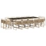 Garden dining set with 15-piece synthetic rattan beige cushions. by , Garden sets - Ref: Foro24-3211594, Price: 846,87 €, Dis...