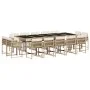 Garden dining set with 15-piece synthetic rattan beige cushions. by , Garden sets - Ref: Foro24-3211594, Price: 970,13 €, Dis...