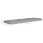 Set of 4 gray MDF floating wall shelves 80x23.5x3.8 cm by vidaXL, Shelves and shelves - Ref: Foro24-323858, Price: 58,69 €, D...