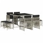 Garden dining set 9 pieces with light gray synthetic rattan cushions by , Garden sets - Ref: Foro24-3210959, Price: 379,77 €,...