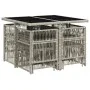 Garden dining set 9 pieces with light gray synthetic rattan cushions by , Garden sets - Ref: Foro24-3210959, Price: 407,64 €,...