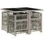 Garten-Essgruppe 9-teilig mit Kissen aus hellem grauen Kunststoff-Rattan. von , Gartensets - Ref: Foro24-3210959, Preis: 349,...
