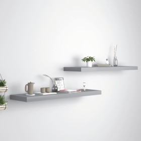Floating wall shelves 2 pcs MDF gray 90x23.5x3.8 cm by vidaXL, Shelves and shelves - Ref: Foro24-323860, Price: 38,47 €, Disc...
