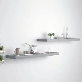 Schwebende Wandregale 2 Stück MDF grau 90x23,5x3,8 cm von vidaXL, Regale und Regale - Ref: Foro24-323860, Preis: 37,86 €, Rab...