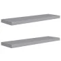 Schwebende Wandregale 2 Stück MDF grau 90x23,5x3,8 cm von vidaXL, Regale und Regale - Ref: Foro24-323860, Preis: 37,86 €, Rab...