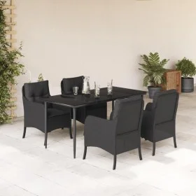 5-piece garden furniture set with black synthetic rattan cushions by , Garden sets - Ref: Foro24-3211923, Price: 521,05 €, Di...
