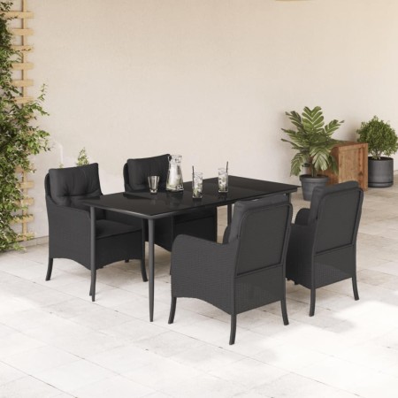 Gartenmöbel-Set, 5-teilig, mit schwarzen Polstern aus synthetischem Rattan von , Gartensets - Ref: Foro24-3211923, Preis: 543...