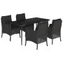 Gartenmöbel-Set, 5-teilig, mit schwarzen Polstern aus synthetischem Rattan von , Gartensets - Ref: Foro24-3211923, Preis: 521...