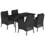 Gartenmöbel-Set, 5-teilig, mit schwarzen Polstern aus synthetischem Rattan von , Gartensets - Ref: Foro24-3211923, Preis: 543...