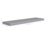 Floating wall shelves 2 pcs MDF gray 90x23.5x3.8 cm by vidaXL, Shelves and shelves - Ref: Foro24-323860, Price: 38,47 €, Disc...