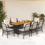 9 pcs garden dining set and cushions synthetic rattan black by , Garden sets - Ref: Foro24-3212071, Price: 970,30 €, Discount: %