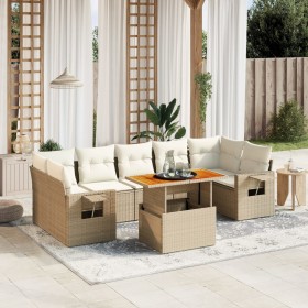 Juego de sofás de jardín con cojines beige 8 pzas ratán PE de , Conjuntos de jardín - Ref: Foro24-3271667, Precio: 573,76 €, ...