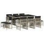Set de comedor de jardín 11 pzas y cojines ratán sintético gris de , Conjuntos de jardín - Ref: Foro24-3210971, Precio: 527,7...