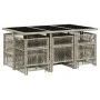 Garten-Essgruppe 11-teilig mit grauen Polstern aus synthetischem Rattan. von , Gartensets - Ref: Foro24-3210971, Preis: 571,8...