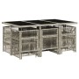 Set de comedor de jardín 11 pzas y cojines ratán sintético gris de , Conjuntos de jardín - Ref: Foro24-3210971, Precio: 527,7...