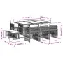 11-piece garden dining set with gray synthetic rattan cushions by , Garden sets - Ref: Foro24-3210971, Price: 566,39 €, Disco...
