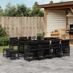 Garden dining set with 13-piece black synthetic rattan cushions. by , Garden sets - Ref: Foro24-3211699, Price: 665,32 €, Dis...