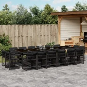 Gartenmöbel-Set, 17-teilig, mit schwarzen Polstern aus synthetischem Rattan von , Gartensets - Ref: Foro24-3211783, Preis: 1,...