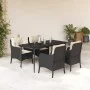 Set de muebles jardín 5 pzas con cojines ratán sintético negro de , Conjuntos de jardín - Ref: Foro24-3211909, Precio: 510,83...