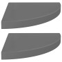 Corner floating shelves 2 units MDF glossy gray 35x35x3.8 cm by vidaXL, Shelves and shelves - Ref: Foro24-323914, Price: 42,3...