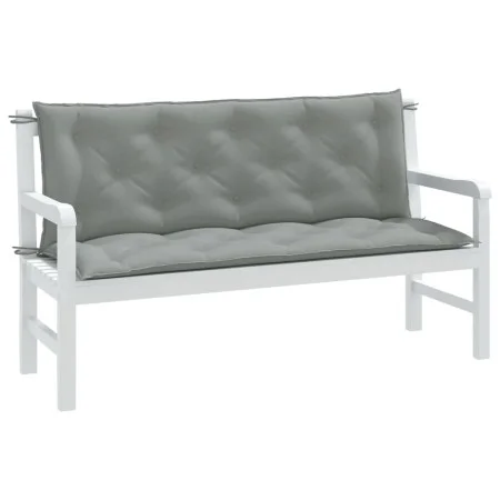 Garden bench cushions 2 units light gray melange fabric 150x50x7 cm by , Cushions for chairs and sofas - Ref: Foro24-4002608,...