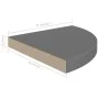 Corner floating shelves 2 units MDF glossy gray 35x35x3.8 cm by vidaXL, Shelves and shelves - Ref: Foro24-323914, Price: 41,6...
