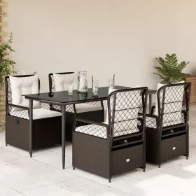 5-piece garden dining set with brown synthetic rattan cushions by , Garden sets - Ref: Foro24-3262974, Price: 492,72 €, Disco...
