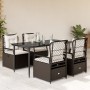 5-piece garden dining set with brown synthetic rattan cushions by , Garden sets - Ref: Foro24-3262974, Price: 500,32 €, Disco...
